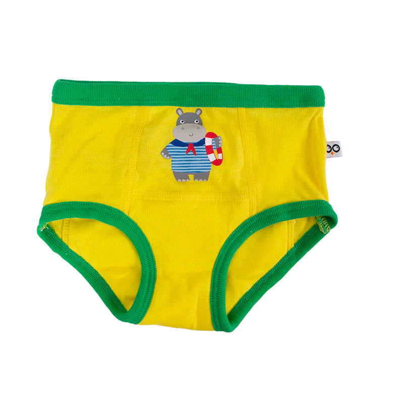 ズーキ―二 トレーニングパンツ トレパン 3枚セット 船乗りの仲間 黄色 イエロー フロント 前 カバ オーガニックコットン