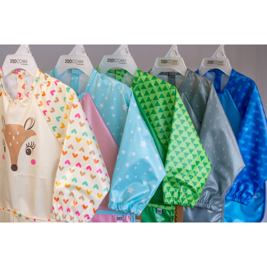 ベビー袖付きエプロン(スモック) 子鹿のフィオーナ