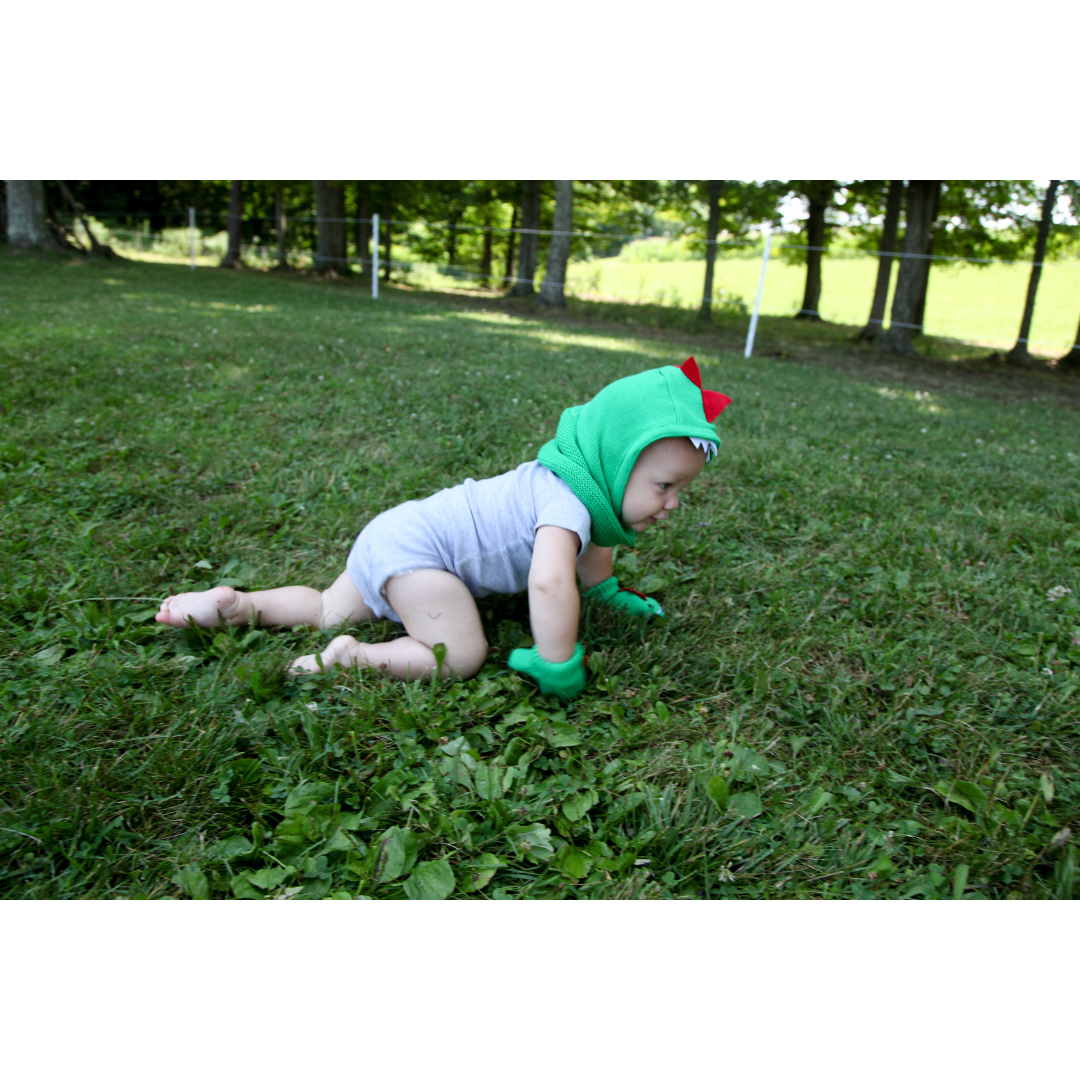 フード付きネックウォーマー 恐竜のデヴィン - Zoocchini | 3in1 子供用防寒フリース