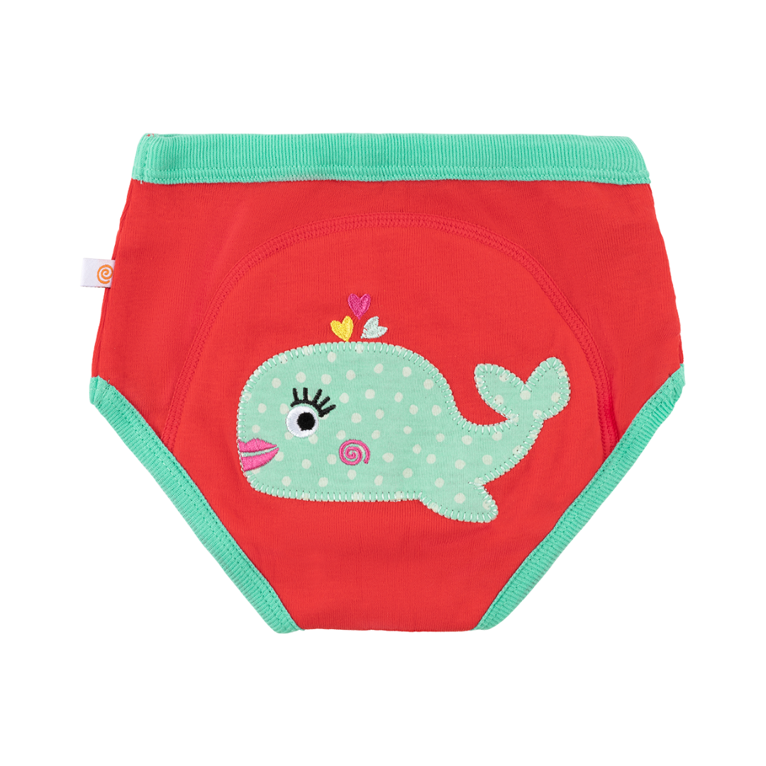 100%オーガニックコットン トイレトレーニングパンツ (3枚セット) 海の仲間(サカナ|タコ|クジラ)