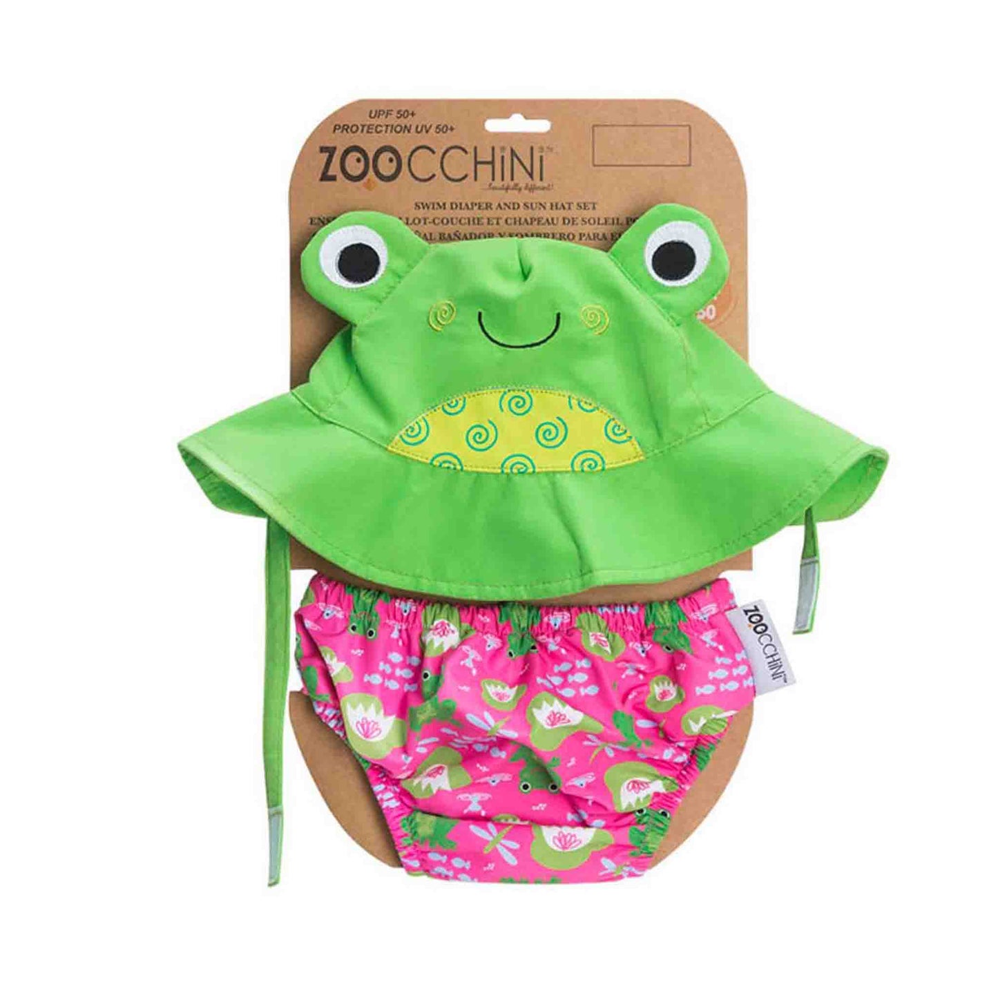 UVカット率99% 水遊びパンツとサンハットのセット カエルのフリッピー