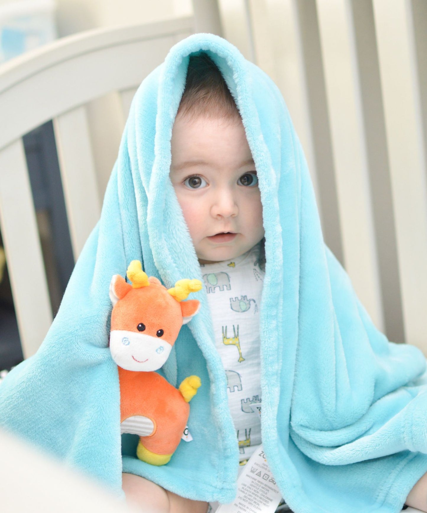 マスコット付き ベビーカーブランケット キリンのジェイミー