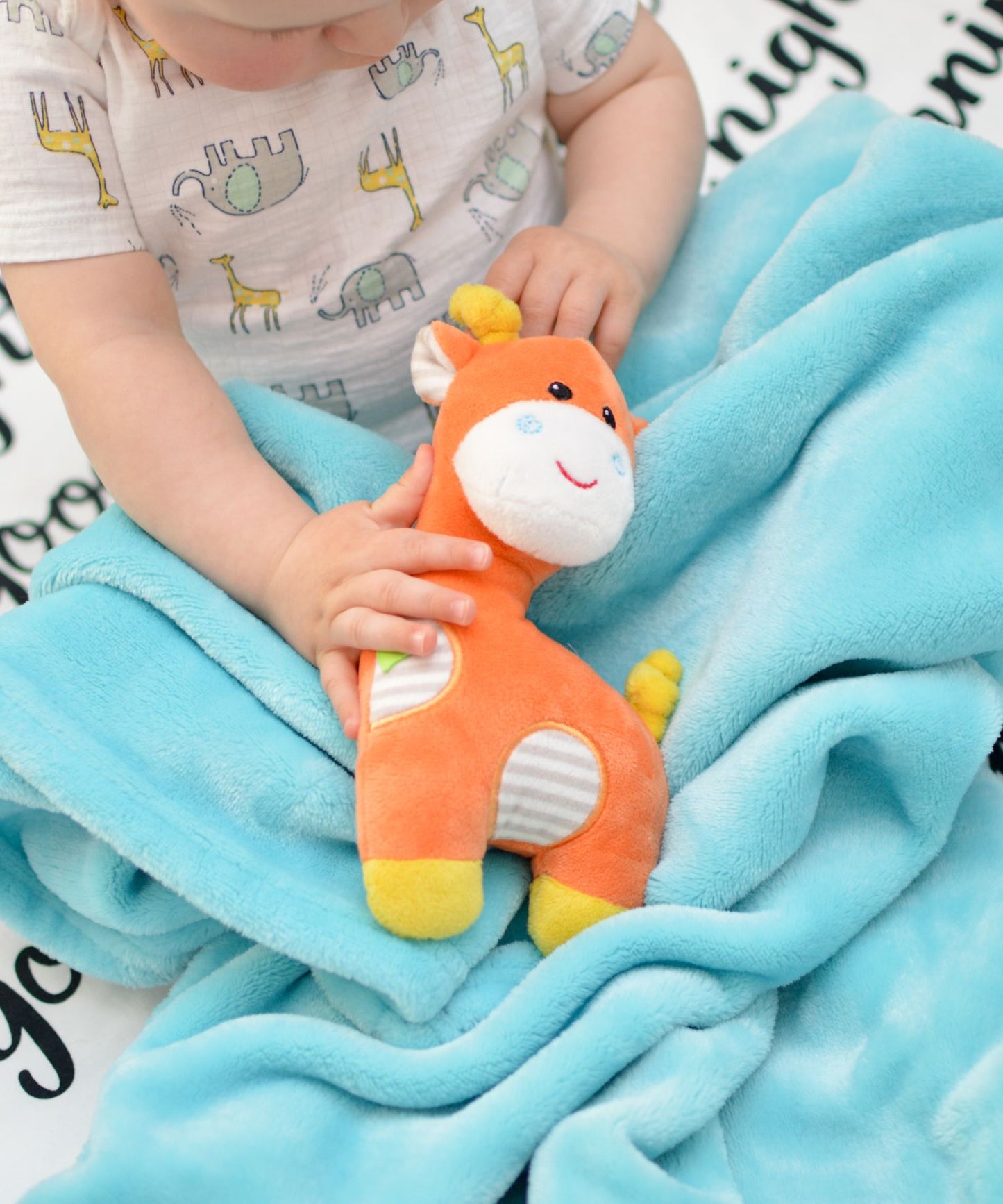 マスコット付き ベビーカーブランケット キリンのジェイミー