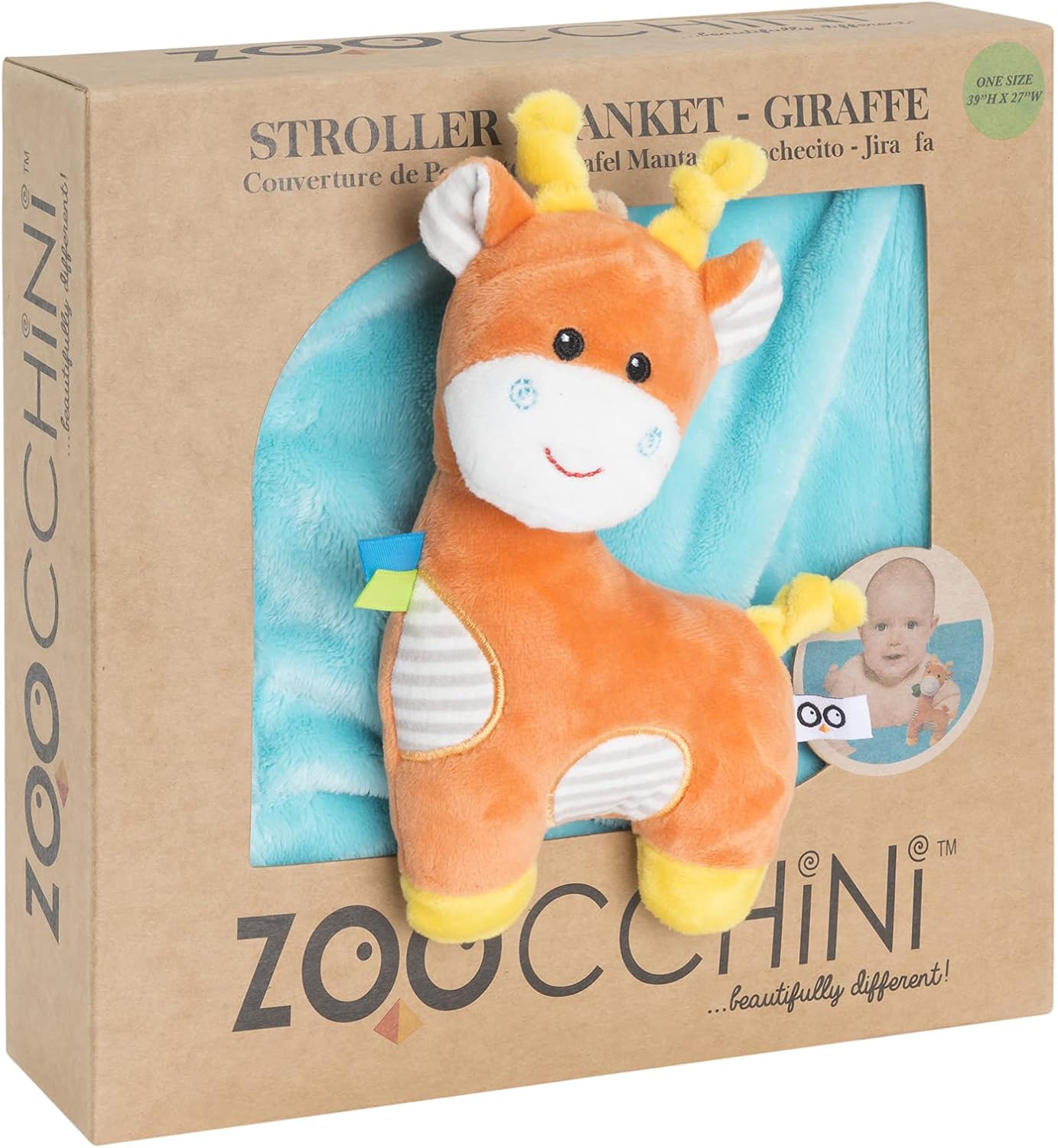 マスコット付き ベビーカーブランケット キリンのジェイミー