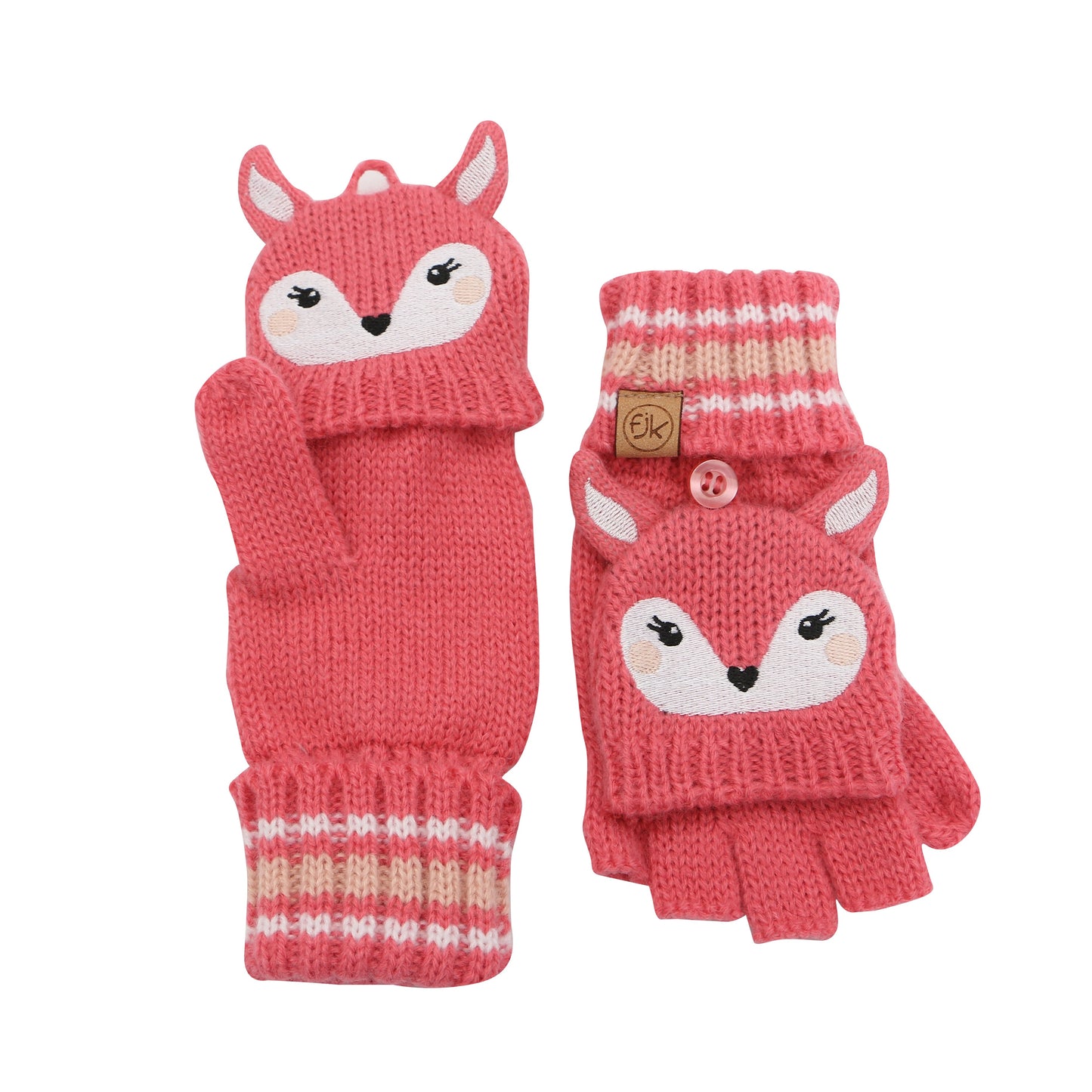 フラップジャックキッズ　フラップ付ニットグローブ　シカ