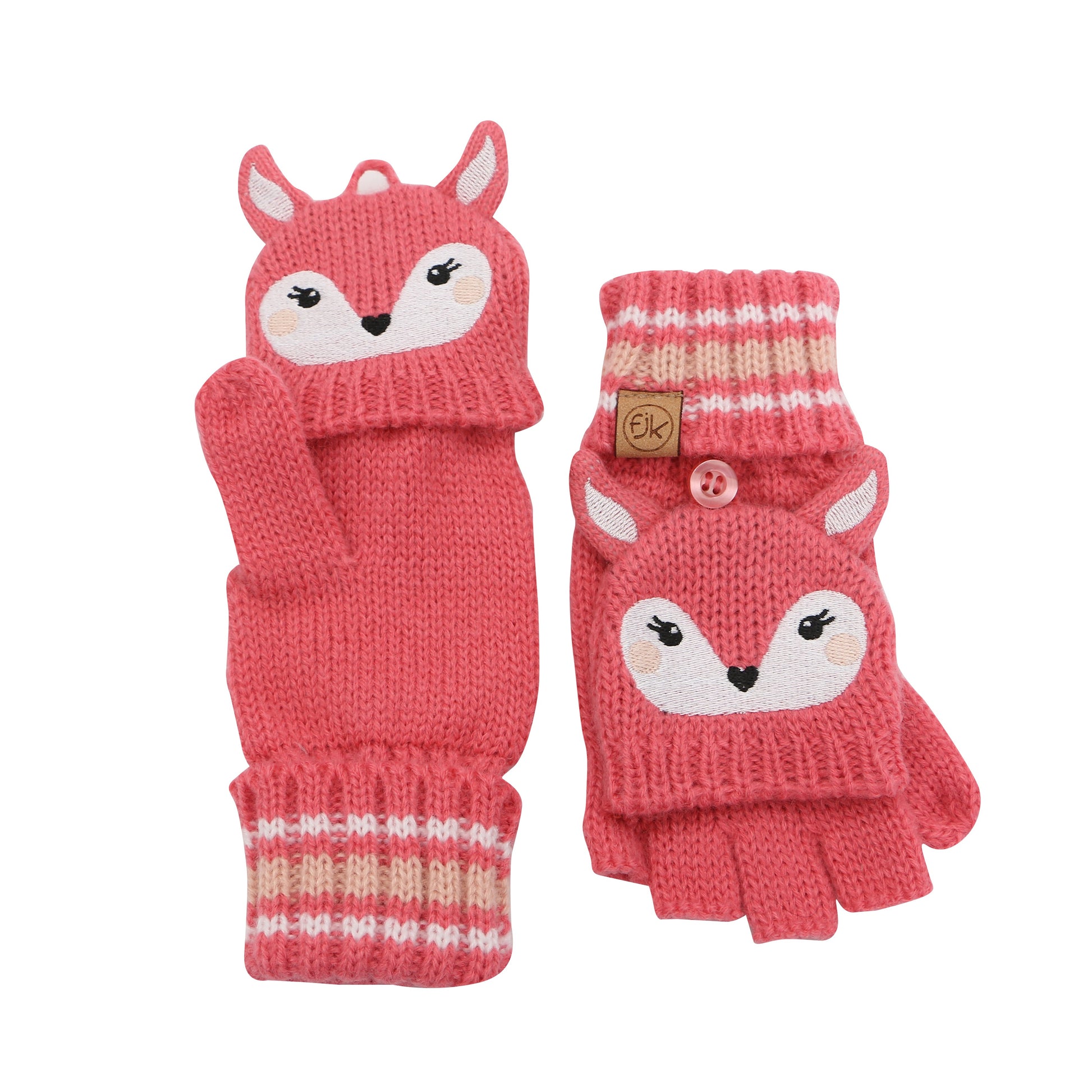 フラップジャックキッズ　フラップ付ニットグローブ　シカ