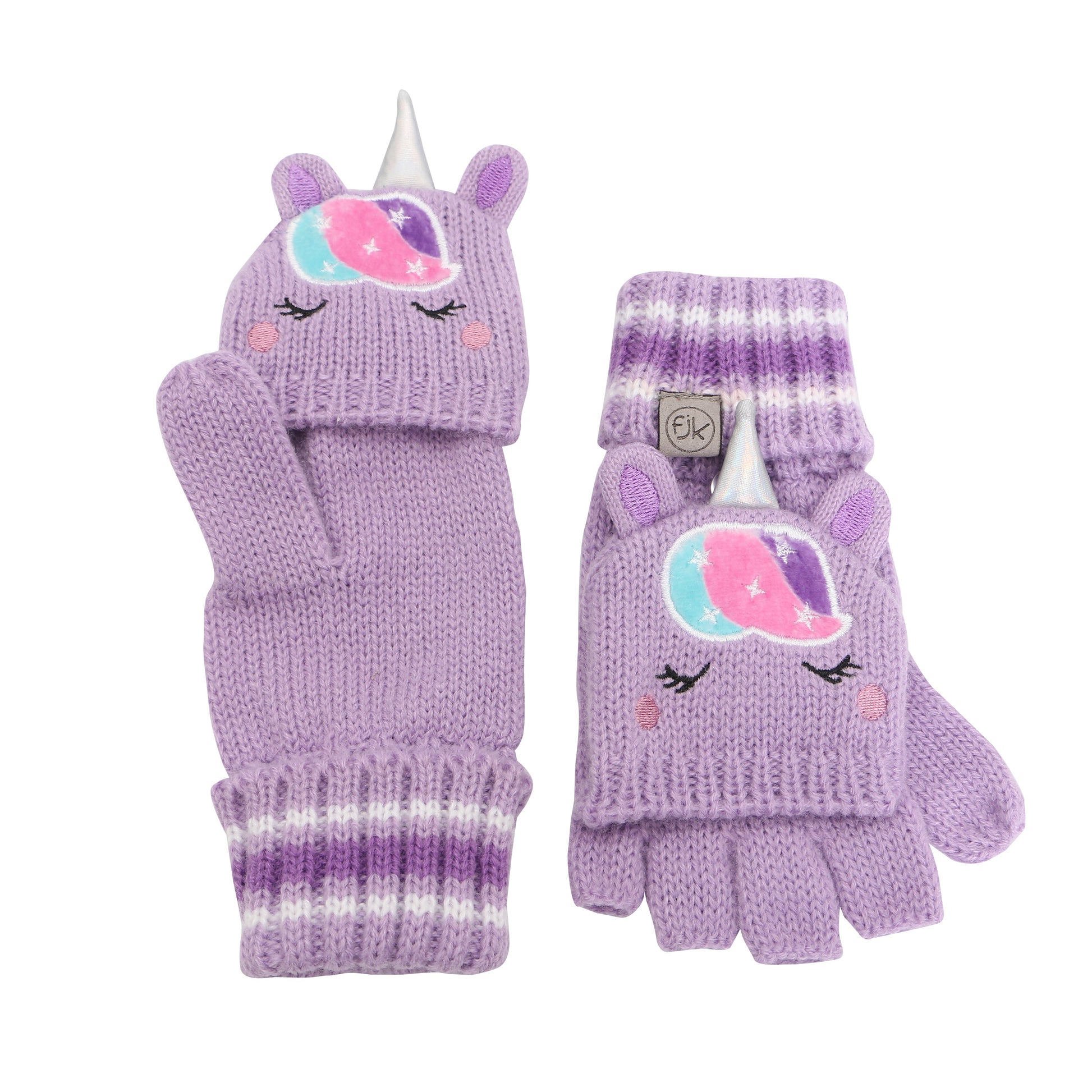 フラップジャックキッズ　フラップ付きニットグローブ　ユニコーン