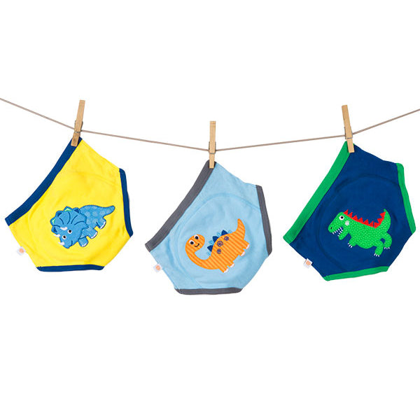 100% オーガニックコットン トイレトレーニングパンツ (3枚セット) 恐竜の仲間 90cm/100cm