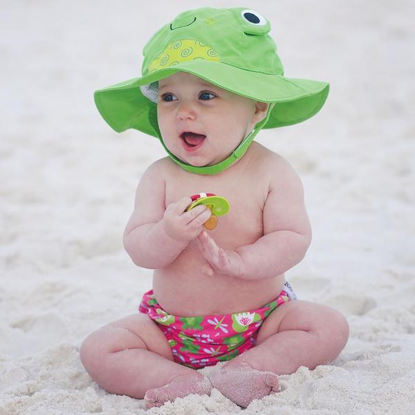 UVカット率99％ 水遊びパンツとサンハットのセット カエルのフリッピー