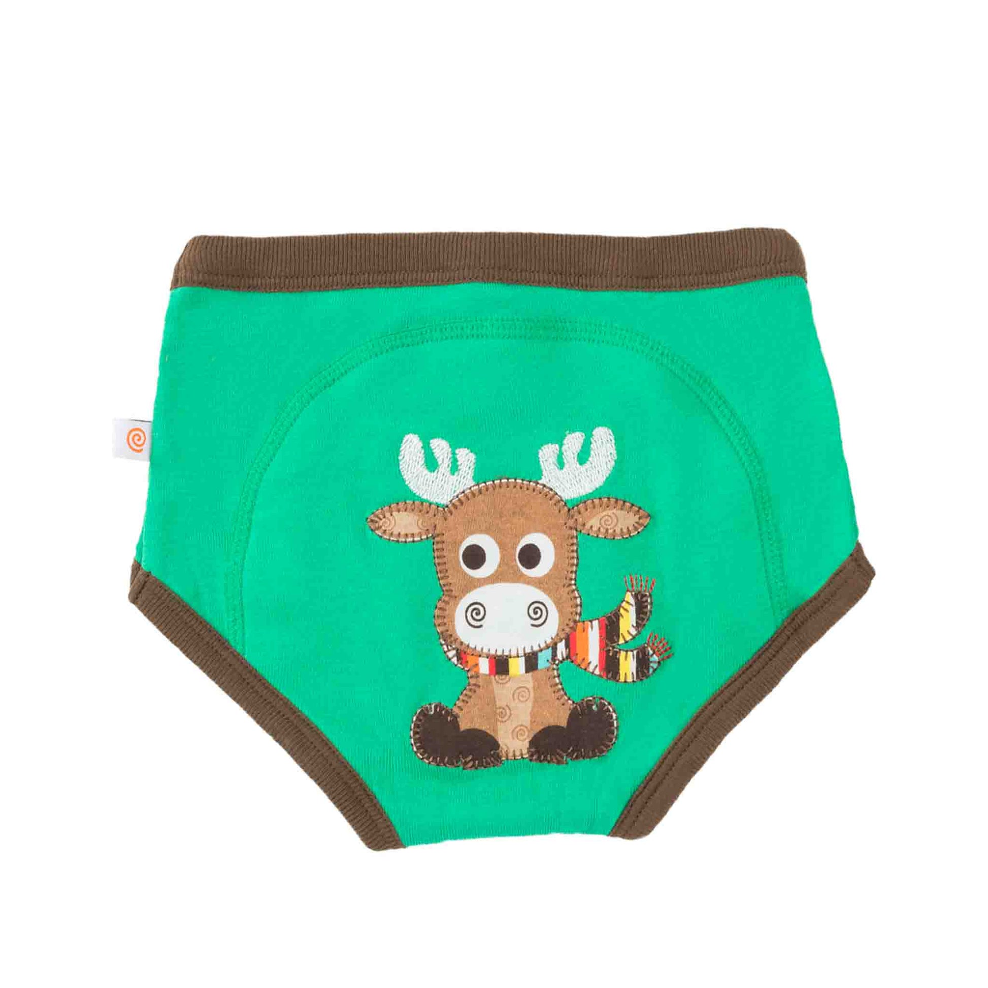 ズーキ―二　トイレトレーニング　トレーニングパンツ　オーガニックコットン　森の仲間　トナカイ　後ろ　バック